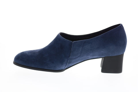 Camper Katie K200720-009 Womens Blue Suede Slip On Heels Pumps Shoes