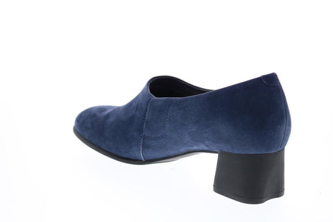 Camper Katie K200720-009 Womens Blue Suede Slip On Heels Pumps Shoes