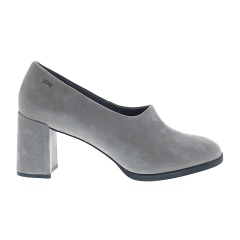 Camper Kara K200725-005 Womens Gray Nubuck Slip On Heels Pumps Shoes