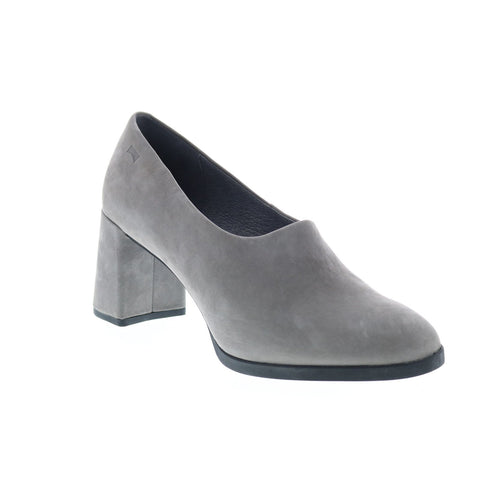 Camper Kara K200725-005 Womens Gray Nubuck Slip On Heels Pumps Shoes