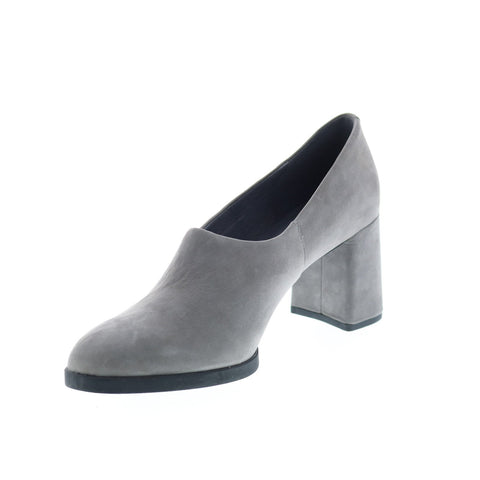 Camper Kara K200725-005 Womens Gray Nubuck Slip On Heels Pumps Shoes