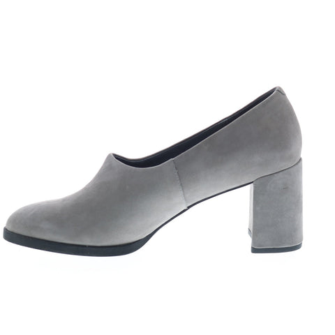 Camper Kara K200725-005 Womens Gray Nubuck Slip On Heels Pumps Shoes