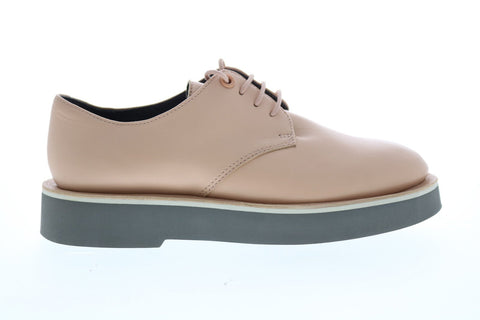 Camper Tyra K200734-005 Womens Beige Leather Lace Up Flats Oxford Shoes