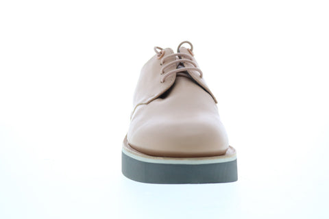 Camper Tyra K200734-005 Womens Beige Leather Lace Up Flats Oxford Shoes