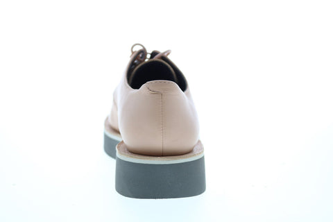 Camper Tyra K200734-005 Womens Beige Leather Lace Up Flats Oxford Shoes