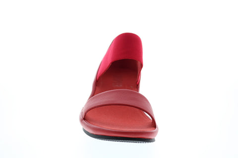 Camper Alright Sandal K200770-011 Womens Red Leather Slip On Heels Pumps Shoes