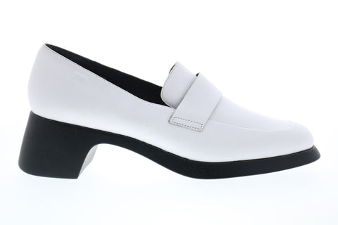 Camper Trisha K200781-002 Womens White Suede Slip On Pumps Heels Shoes