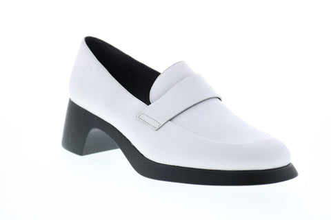 Camper Trisha K200781-002 Womens White Suede Loafers & Slip Ons Boat Shoes