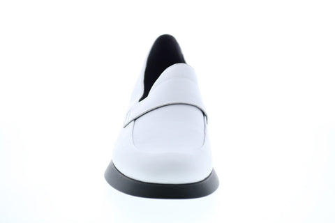 Camper Trisha K200781-002 Womens White Suede Slip On Pumps Heels Shoes