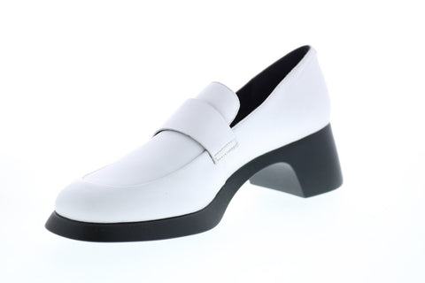 Camper Trisha K200781-002 Womens White Suede Slip On Pumps Heels Shoes