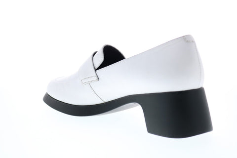 Camper Trisha K200781-002 Womens White Suede Slip On Pumps Heels Shoes