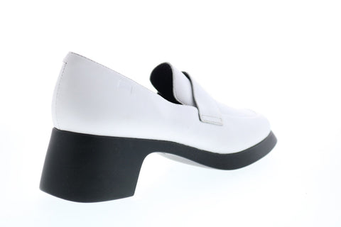 Camper Trisha K200781-002 Womens White Suede Slip On Pumps Heels Shoes