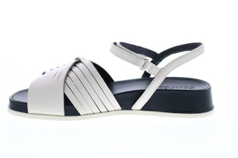 Camper Atonik K200788-006 Womens White Leather Strap Slingback Sandals Shoes