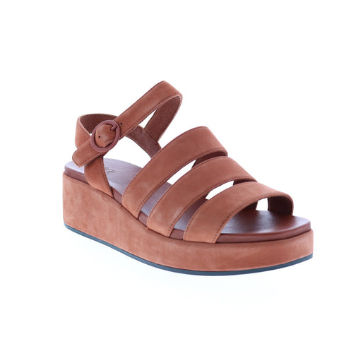 Camper Misia K200796-005 Womens Brown Suede Strap Slingback Sandals Shoes