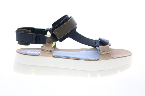 Camper Oruga Up K200809-003 Womens Black Brown Leather Strap Sandals Shoes