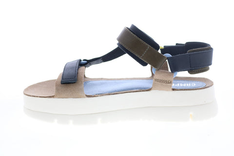 Camper Oruga Up K200809-003 Womens Black Brown Leather Strap Sandals Shoes