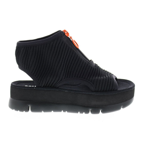 Camper Oruga Up K200811-002 Womens Black Canvas Zipper Sport Sandals Shoes