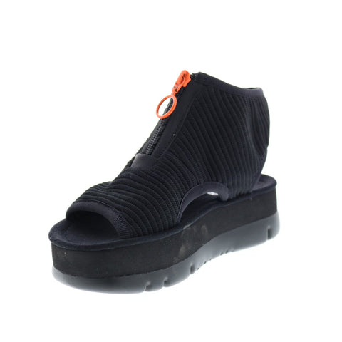 Camper Oruga Up K200811-002 Womens Black Canvas Zipper Sport Sandals Shoes