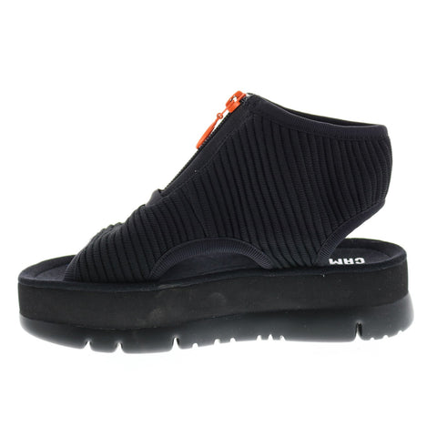 Camper Oruga Up K200811-002 Womens Black Canvas Zipper Sport Sandals Shoes