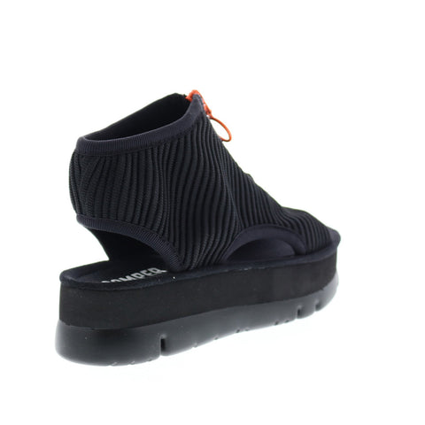 Camper Oruga Up K200811-002 Womens Black Canvas Zipper Sport Sandals Shoes