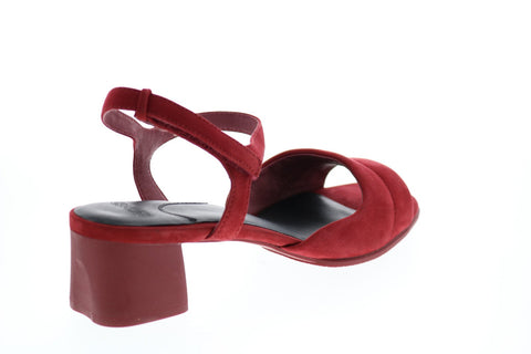 Camper Katie Sandal K200834-003 Womens Red Nubuck Strap Flats Strap Shoes
