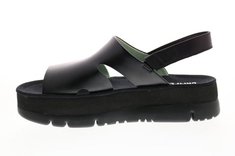 Camper Oruga Up K200848-001 Womens Black Leather Slingback Sandals Shoes