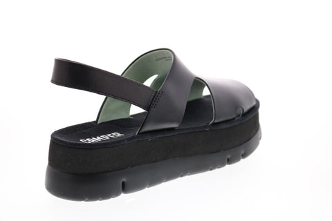 Camper Oruga Up K200848-001 Womens Black Leather Slingback Sandals Shoes