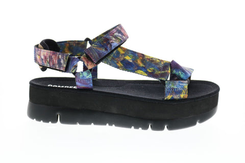 Camper Oruga Up K200851-002 Womens Blue Canvas Strap Slingback Sandals Shoes