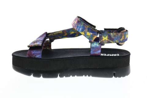 Camper Oruga Up K200851-002 Womens Blue Canvas Strap Slingback Sandals Shoes