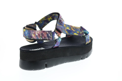 Camper Oruga Up K200851-002 Womens Blue Canvas Strap Slingback Sandals Shoes