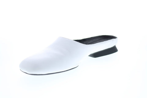 Camper Casi Myra K200871-002 Womens White Leather Slip On Heels Mules Shoes