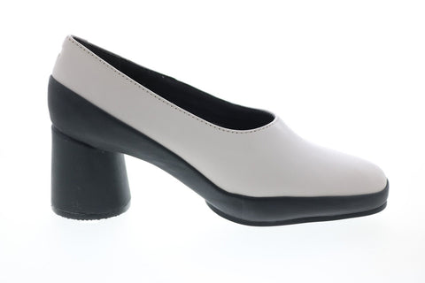 Camper Upright K200876-005 Womens Beige Leather Slip On Pumps Heels Shoes