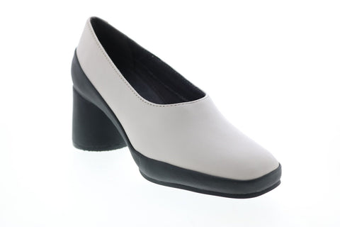 Camper Upright K200876-005 Womens Beige Leather Slip On Pumps Heels Shoes
