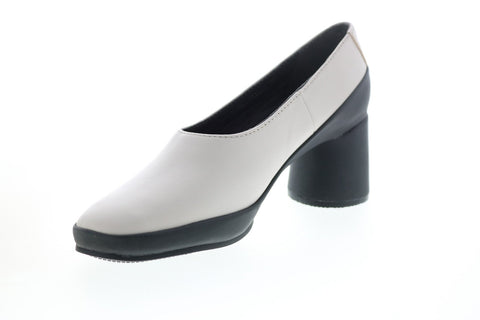 Camper Upright K200876-005 Womens Beige Leather Slip On Pumps Heels Shoes