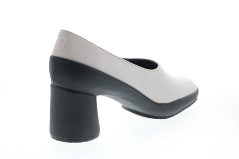 Camper Upright K200876-005 Womens Beige Leather Slip On Pumps Heels Shoes