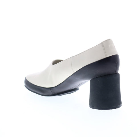 Camper Upright K200876-010 Womens Beige Leather Slip On Heels Pumps Shoes