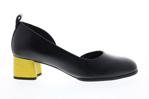 Camper TWS K200879-001 Womens Black Leather Slip On Heels Pumps Shoes