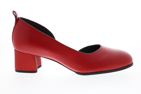 Camper Katie K200879-002 Womens Red Leather Slip On Pumps Heels Shoes