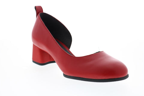 Camper Katie K200879-002 Womens Red Leather Slip On Pumps Heels Shoes