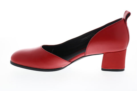 Camper Katie K200879-002 Womens Red Leather Slip On Pumps Heels Shoes
