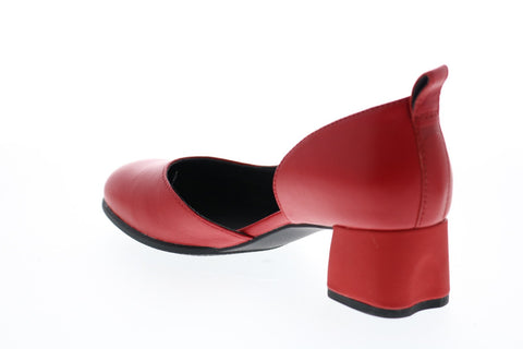 Camper Katie K200879-002 Womens Red Leather Slip On Pumps Heels Shoes
