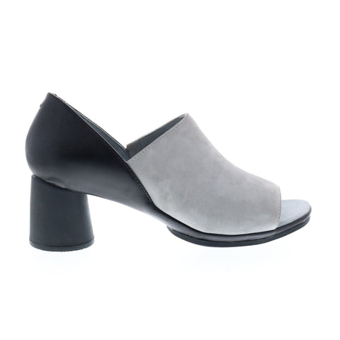 Camper Upright Sandal K200955-002 Womens Gray Suede Heels Mules Shoes