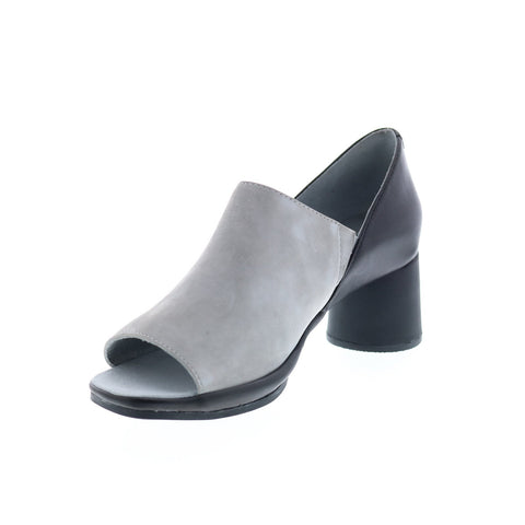 Camper Upright Sandal K200955-002 Womens Gray Suede Heels Mules Shoes