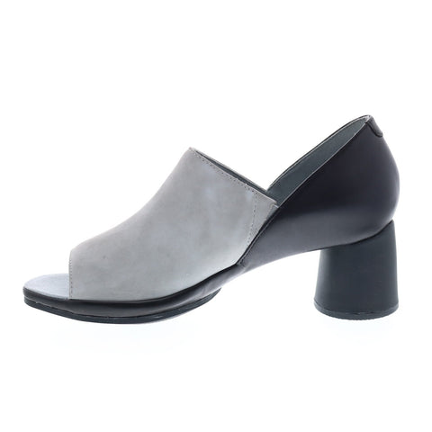 Camper Upright Sandal K200955-002 Womens Gray Suede Heels Mules Shoes