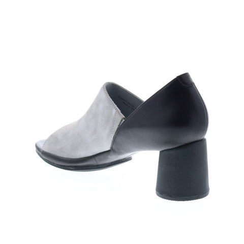Camper Upright Sandal K200955-002 Womens Gray Suede Heels Mules Shoes