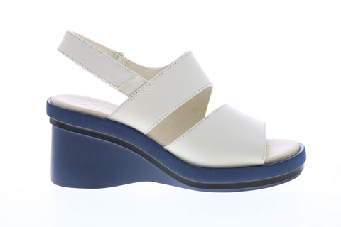 Camper Kyra K200965-001 Womens Beige Leather Strap Slingback Sandals Shoes