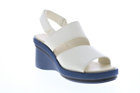 Camper Kyra K200965-001 Womens Beige Leather Strap Slingback Sandals Shoes