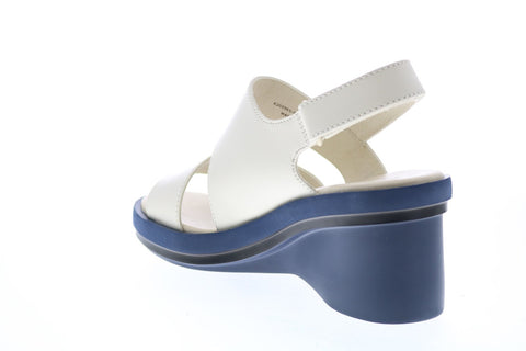 Camper Kyra K200965-001 Womens Beige Leather Strap Slingback Sandals Shoes