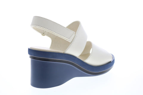 Camper Kyra K200965-001 Womens Beige Leather Strap Slingback Sandals Shoes