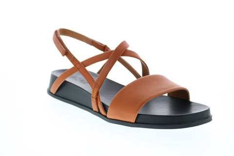 Camper Atonika K201009-003 Womens Brown Leather Strap Flats Slingback Shoes